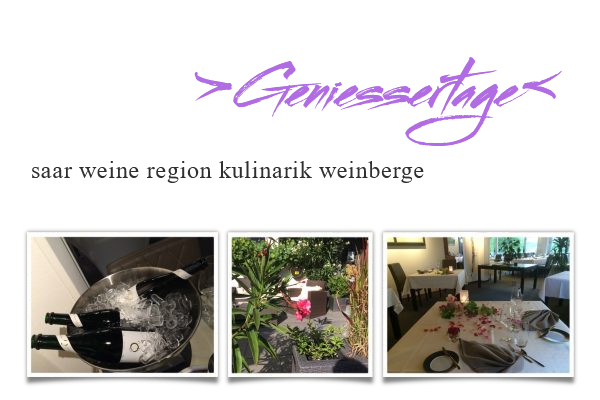 Bottles of wine on ice, plants, and set up table - enjoyment days package banner