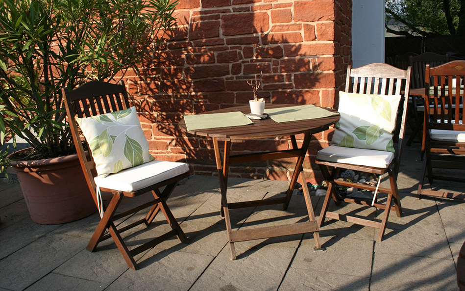 Table for two people in the outdoors