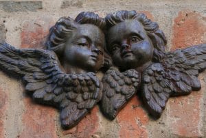 Two sculptures of angels